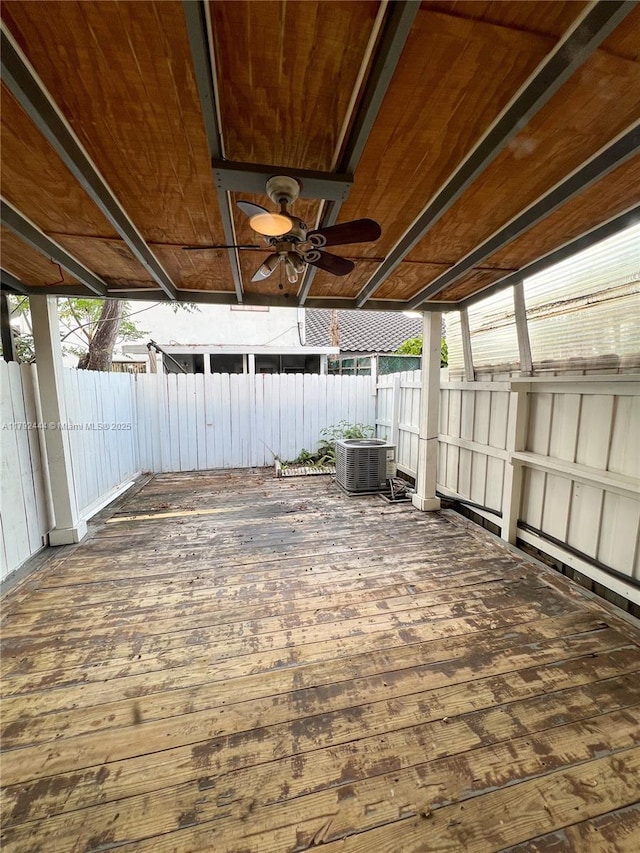 12025 SW 10th St Unit 204, Miami, FL 33184 - wooden deck featuring central air condition unit and fence