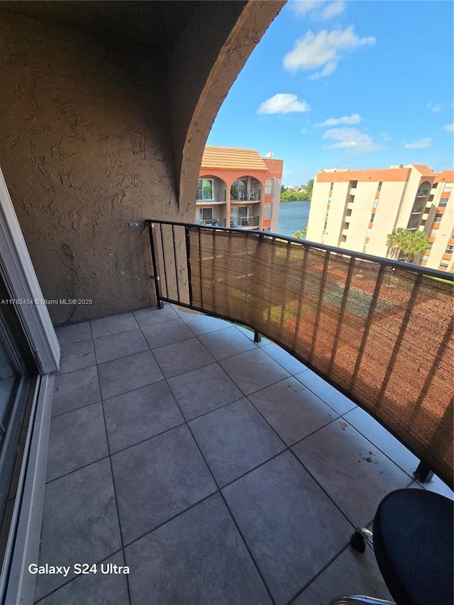 balcony with a water view