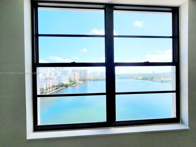 room details with a water view and a city view