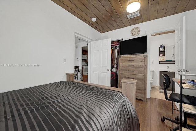 6550 SW 28th St, Miramar, FL 33023 - bedroom featuring hardwood / wood-style floors, visible vents, and wooden ceiling