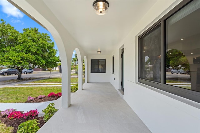 view of patio featuring covered porch