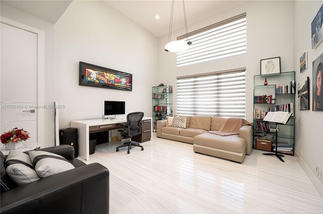 3425 Saddlebrook Ln, Weston, FL 33331 - office space featuring high vaulted ceiling and baseboards
