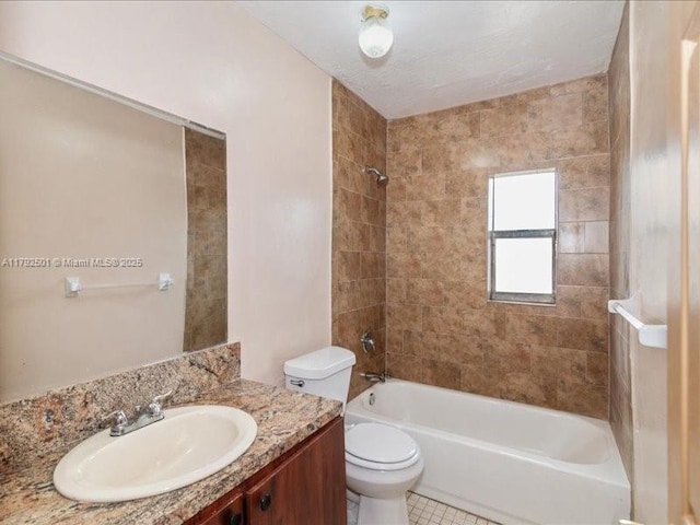 19357 NW 29th Ave, Miami Gardens, FL 33056 - bathroom featuring toilet, shower / tub combination, vanity, and tile patterned flooring