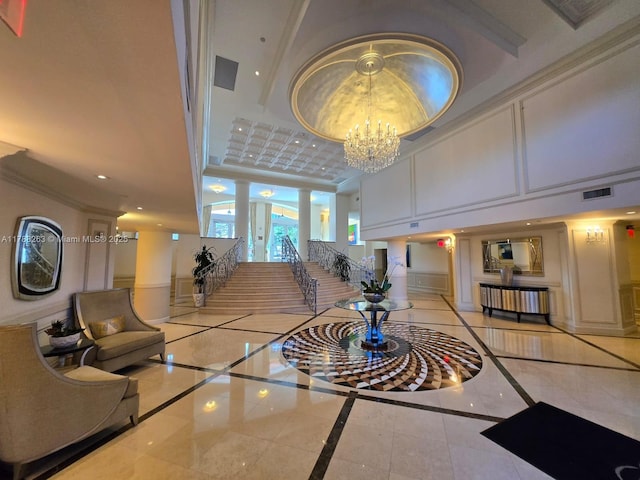 common area featuring stairway and visible vents