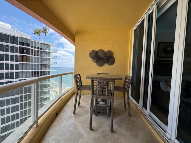 balcony with a water view