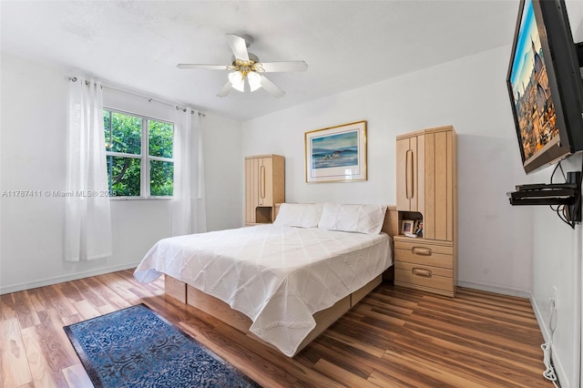 4971 Leeward Ln Unit 3004, Dania Beach, FL 33312 - bedroom with wood finished floors and ceiling fan