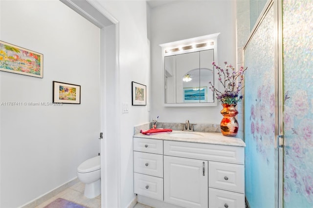 4971 Leeward Ln Unit 3004, Dania Beach, FL 33312 - bathroom featuring vanity, a shower stall, and tile patterned floors