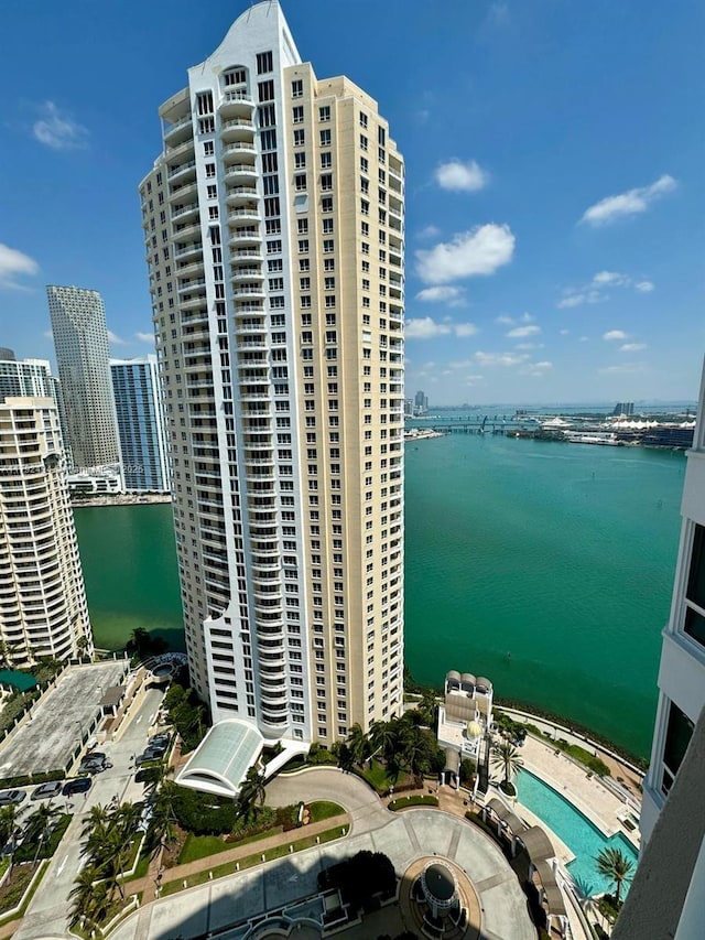 808 Brickell Key Dr Unit 3007, Miami, FL 33131 - view of building exterior featuring a water view and a view of city