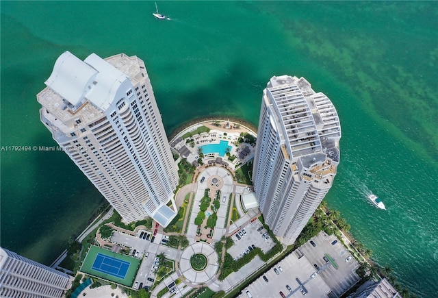 808 Brickell Key Dr Unit 3007, Miami, FL 33131 - drone / aerial view of a large body of water