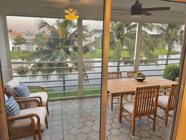 3089 E Yarmouth E Unit 3089, Boca Raton, FL 33434 - sunroom / solarium featuring a water view