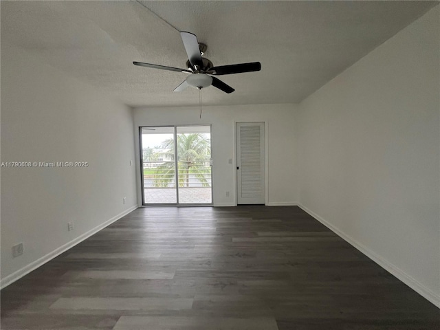 3089 E Yarmouth E Unit 3089, Boca Raton, FL 33434 - empty room featuring ceiling fan and dark wood-style flooring