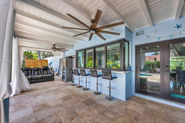7864 SW 179th Ter, Palmetto Bay, FL 33157 - view of patio featuring a ceiling fan and french doors