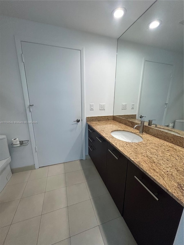 3029 NE 188th St Unit 905, Aventura, FL 33180 - bathroom featuring vanity, tile patterned floors, and recessed lighting