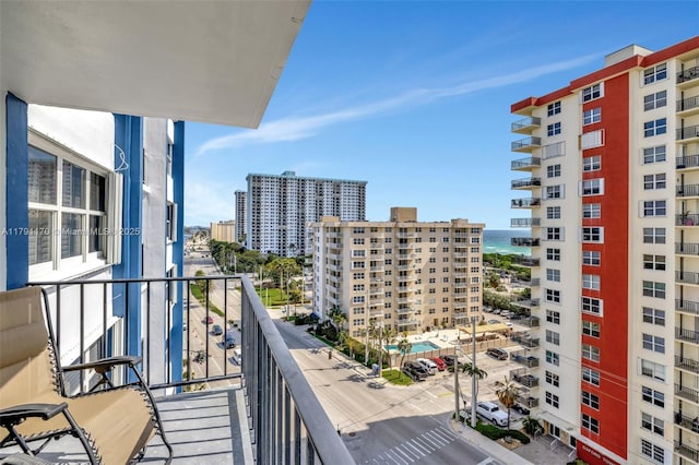 balcony featuring a view of city