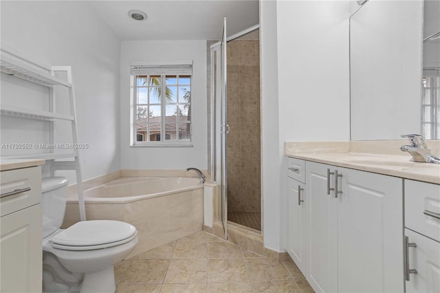 330 SW 2nd Ave Unit 3, Hallandale Beach, FL 33009 - full bathroom featuring vanity, toilet, a bath, and a stall shower