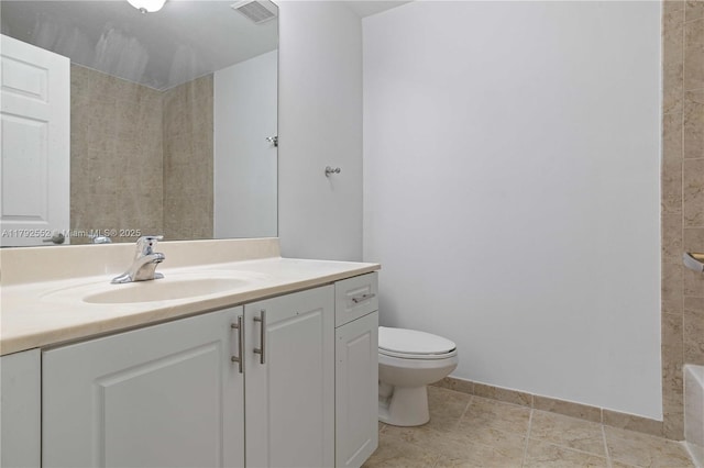 330 SW 2nd Ave Unit 3, Hallandale Beach, FL 33009 - full bathroom with visible vents, a shower, vanity, a bathing tub, and toilet