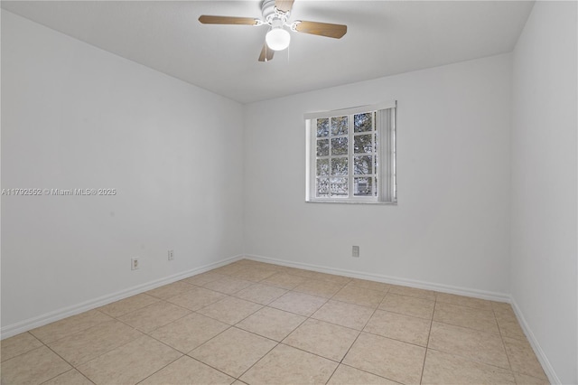 330 SW 2nd Ave Unit 3, Hallandale Beach, FL 33009 - empty room featuring a ceiling fan, baseboards, and light tile patterned flooring