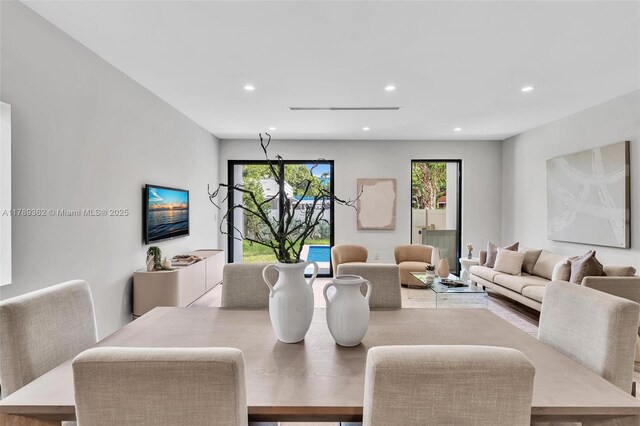 1389 SW 22nd Ter, Miami, FL 33145 - dining space featuring recessed lighting and a healthy amount of sunlight