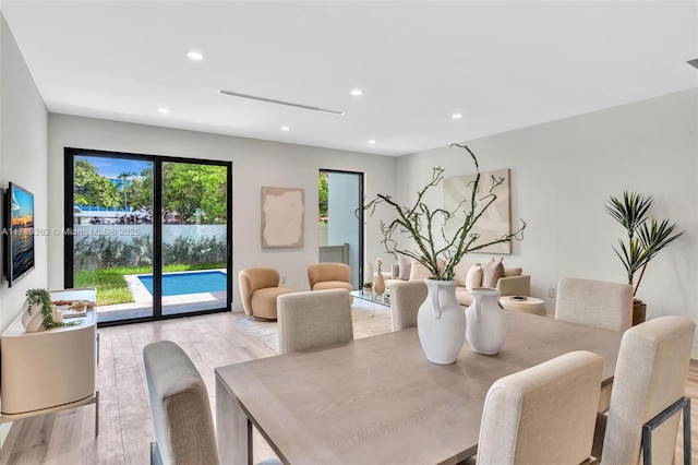 1389 SW 22nd Ter, Miami, FL 33145 - dining area featuring recessed lighting, visible vents, and light wood finished floors