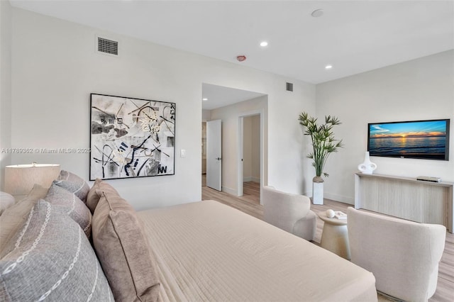 1389 SW 22nd Ter, Miami, FL 33145 - bedroom with recessed lighting, baseboards, light wood-type flooring, and visible vents