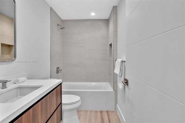 1389 SW 22nd Ter, Miami, FL 33145 - full bathroom featuring recessed lighting, shower / bathtub combination, vanity, and toilet