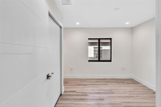 1389 SW 22nd Ter, Miami, FL 33145 - empty room with recessed lighting, visible vents, and light wood-style floors