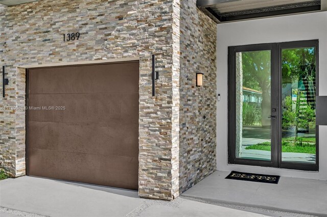 1389 SW 22nd Ter, Miami, FL 33145 - entrance to property with french doors and stone siding