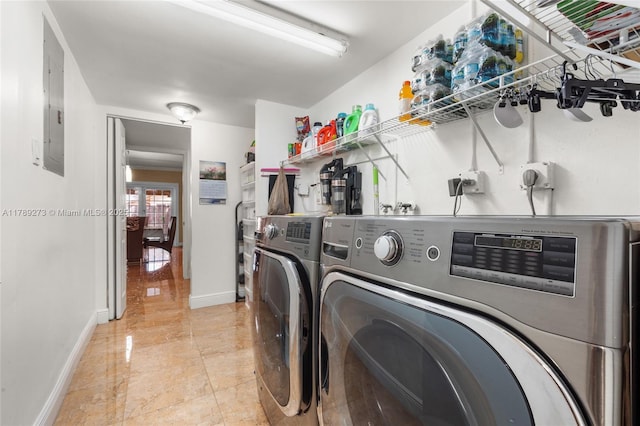 5933 SW 151st Pl, Miami, FL 33193 - laundry room featuring washing machine and clothes dryer and baseboards