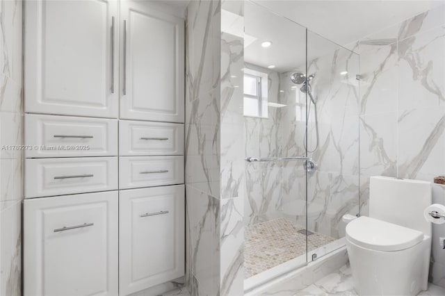 5933 SW 151st Pl, Miami, FL 33193 - full bath with marble look tiles, a marble finish shower, and toilet