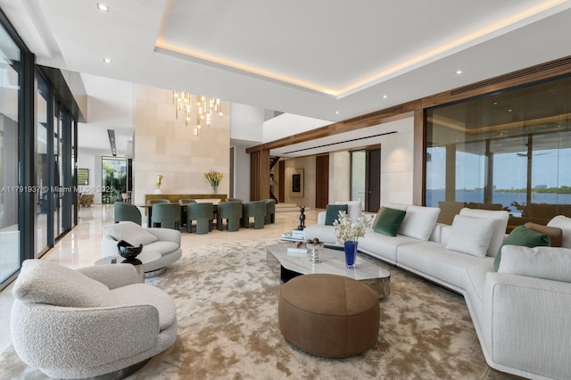 11404 N Bayshore Dr, North Miami, FL 33181 - community lobby featuring recessed lighting and a towering ceiling