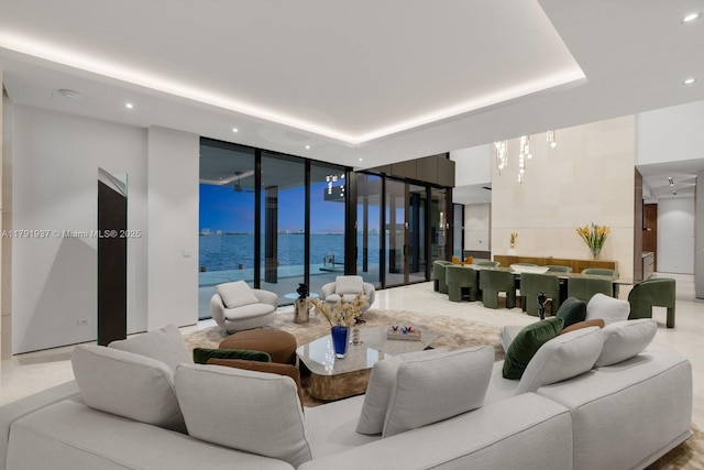 11404 N Bayshore Dr, North Miami, FL 33181 - common area with recessed lighting and expansive windows