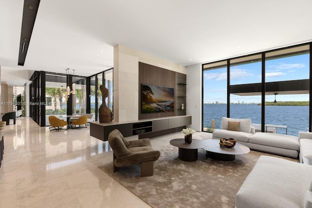11404 N Bayshore Dr, North Miami, FL 33181 - building lobby with expansive windows and a water view