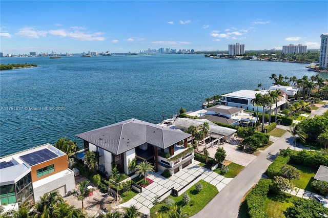11404 N Bayshore Dr, North Miami, FL 33181 - drone / aerial view of a nearby body of water and skyline