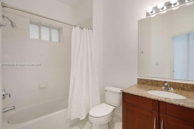 7280 SW 90th St Unit 703, Miami, FL 33156 - full bathroom featuring vanity, shower / bath combo with shower curtain, and toilet