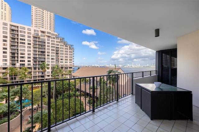 balcony with a view of city