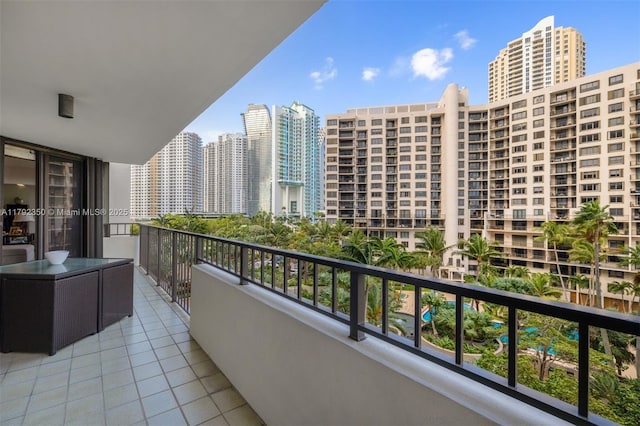 balcony featuring a city view