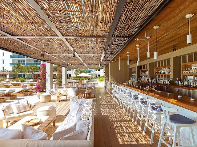 exterior space with an outdoor living space