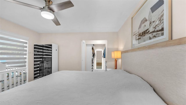 bedroom with a ceiling fan