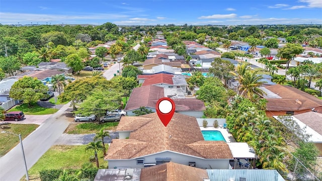 aerial view featuring a residential view