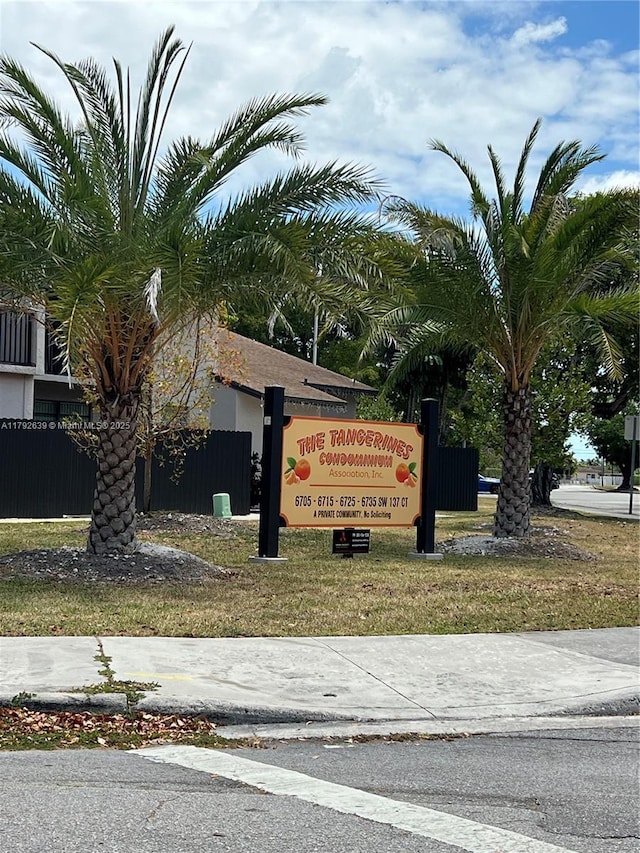 view of community sign
