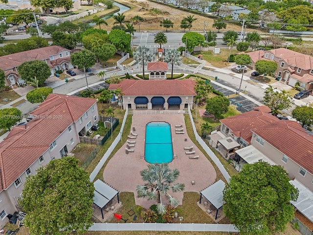 drone / aerial view featuring a residential view
