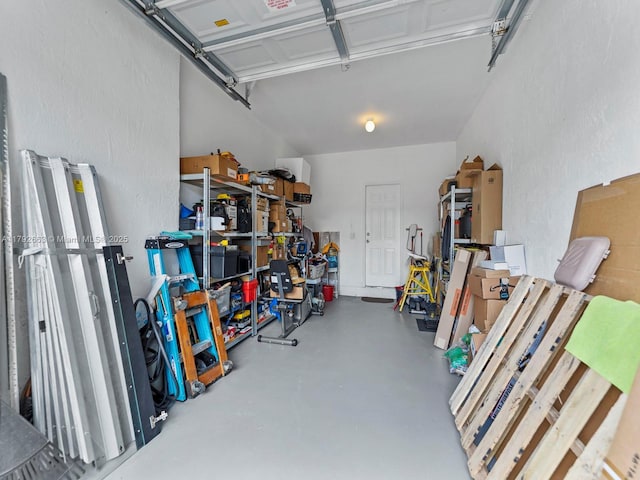 garage featuring a textured wall