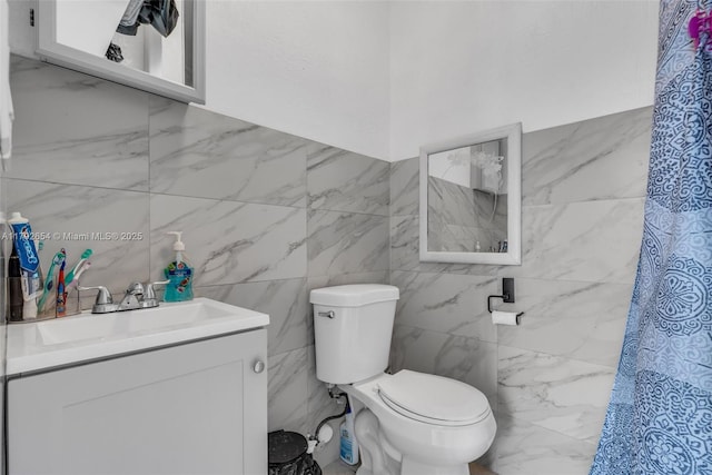 9000 NW 25th Ave, Miami, FL 33147 - bathroom featuring tile walls, vanity, and toilet