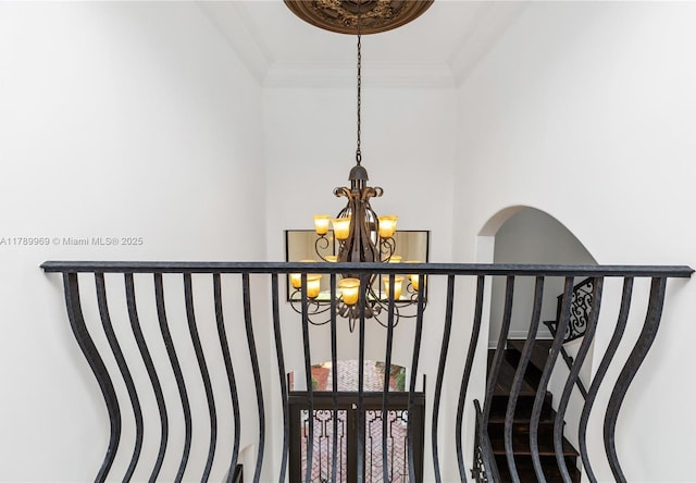 260 NE Wavecrest Ct, Boca Raton, FL 33432 - detailed view of a chandelier and ornamental molding