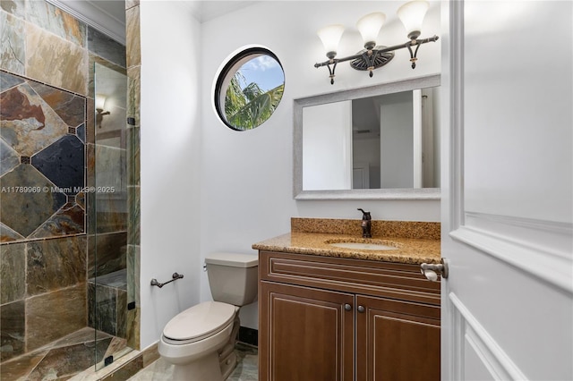 260 NE Wavecrest Ct, Boca Raton, FL 33432 - full bath featuring vanity, a shower stall, and ornamental molding