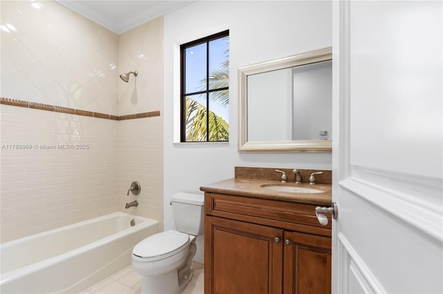 260 NE Wavecrest Ct, Boca Raton, FL 33432 - bathroom featuring vanity,  shower combination, and tile patterned flooring