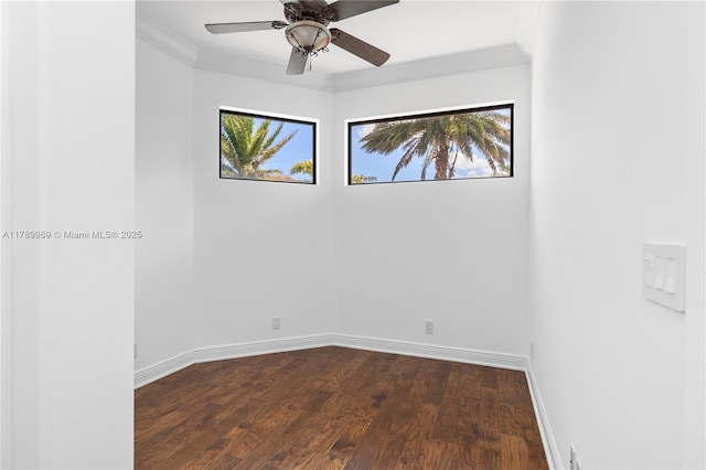 260 NE Wavecrest Ct, Boca Raton, FL 33432 - empty room with dark wood-type flooring and a ceiling fan