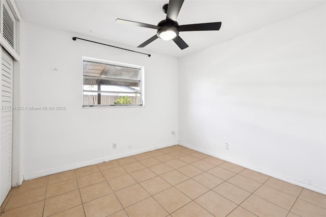 6451 Coolidge St, Hollywood, FL 33024 - unfurnished room with visible vents, a ceiling fan, baseboards, and light tile patterned flooring
