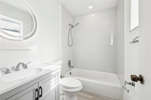 6451 Coolidge St, Hollywood, FL 33024 - bathroom featuring vanity, shower / bathtub combination, and toilet
