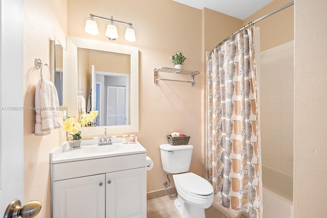 13127 SW 42nd St Unit 6203, Miramar, FL 33027 - full bath with vanity, shower / tub combo, tile patterned floors, and toilet